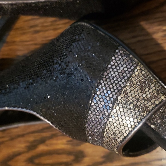 Worthington Silver and black sequined platform heels - Picture 7 of 8